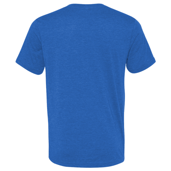 Bella + Canvas Unisex Triblend V-Neck Tee, True Royal Triblend, Back view