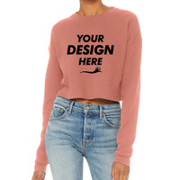 Bella + Canvas Women's Crop Fleece Crewneck Sweatshirt, Mauve, Front view, Mockup