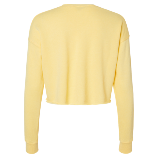 Bella + Canvas Women's Crop Fleece Crewneck Sweatshirt, Yellow, Back view