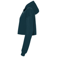 Bella + Canvas Women's Crop Fleece Hoodie Sweatshirt, Atlantic, Left Sleeve view