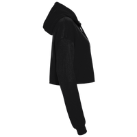 Bella + Canvas Women's Crop Fleece Hoodie Sweatshirt, Black, Right Sleeve view