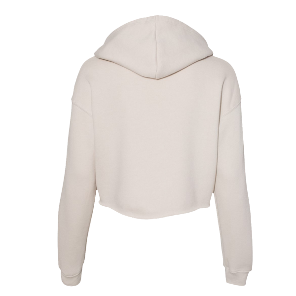 Bella + Canvas Women's Crop Fleece Hoodie Sweatshirt, Heather Dust, Back view