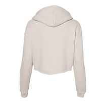 Bella + Canvas Women's Crop Fleece Hoodie Sweatshirt, Heather Dust, Back view