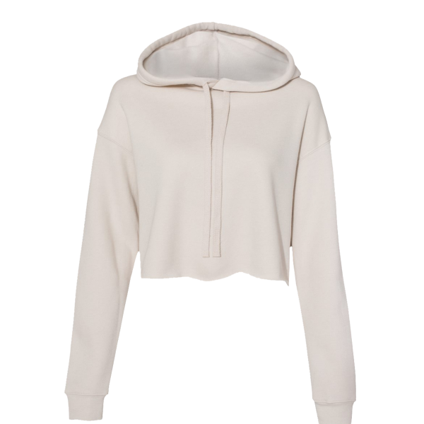 Bella + Canvas Women's Crop Fleece Hoodie Sweatshirt, Heather Dust, Front view