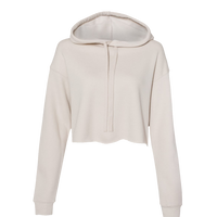 Bella + Canvas Women's Crop Fleece Hoodie Sweatshirt, Heather Dust, Front view