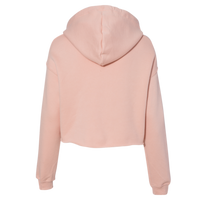Bella + Canvas Women's Crop Fleece Hoodie Sweatshirt, Peach, Back view