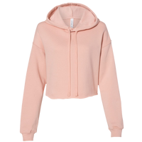 Bella + Canvas Women's Crop Fleece Hoodie Sweatshirt, Peach, Front view