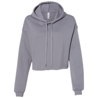 Bella + Canvas Women's Crop Fleece Hoodie Sweatshirt, Storm, Front view