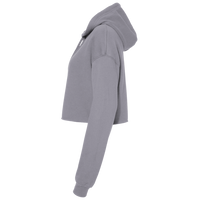 Bella + Canvas Women's Crop Fleece Hoodie Sweatshirt, Storm, Left Sleeve view