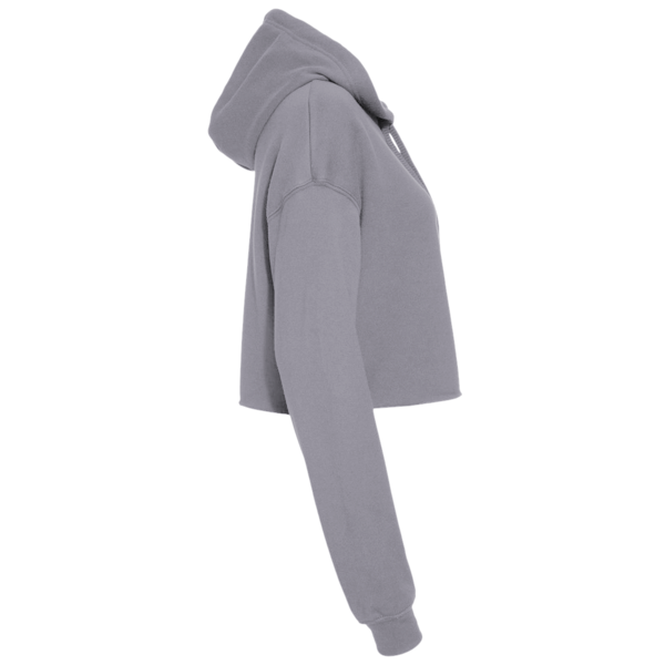 Bella + Canvas Women's Crop Fleece Hoodie Sweatshirt, Storm, Right Sleeve view