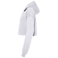 Bella + Canvas Women's Crop Fleece Hoodie Sweatshirt, White, Left Sleeve view