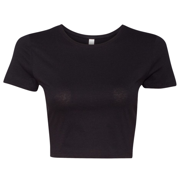 Bella + Canvas Women’s Crop Tee, Black, Front view