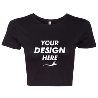Bella + Canvas Women’s Crop Tee, Black, Front view, Mockup