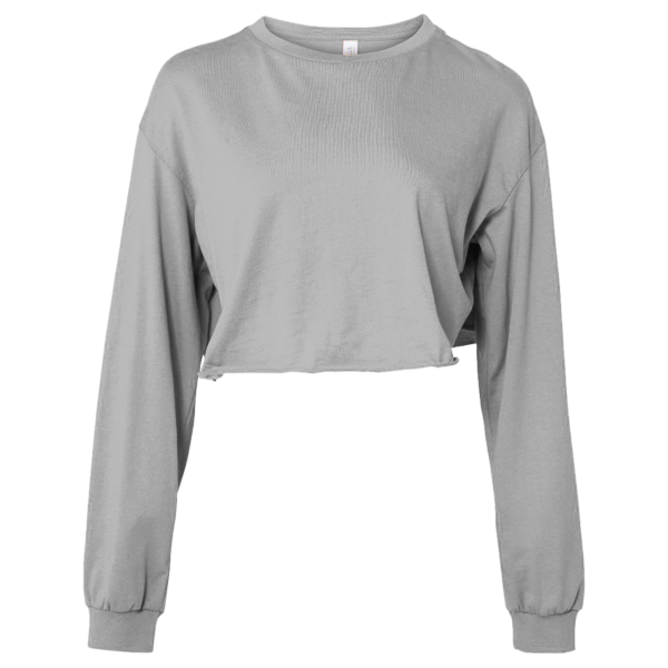 Bella + Canvas Women's FWD Fashion Crop Long Sleeve Tee, Athletic Heather, Front view