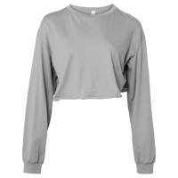 Bella + Canvas Women's FWD Fashion Crop Long Sleeve Tee, Athletic Heather, Front view
