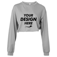 Bella + Canvas Women's FWD Fashion Crop Long Sleeve Tee, Athletic Heather, Front view, Mockup