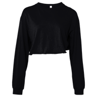 Bella + Canvas Women's FWD Fashion Crop Long Sleeve Tee, Black, Front view