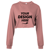Bella + Canvas Women's FWD Fashion Crop Long Sleeve Tee, Mauve, Front view, Mockup
