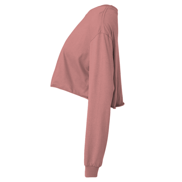Bella + Canvas Women's FWD Fashion Crop Long Sleeve Tee, Mauve, Left Sleeve view