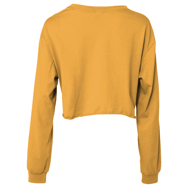 Bella + Canvas Women's FWD Fashion Crop Long Sleeve Tee, Mustard, Back view