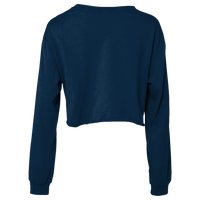 Bella + Canvas Women's FWD Fashion Crop Long Sleeve Tee, Navy, Back view