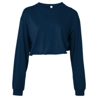 Bella + Canvas Women's FWD Fashion Crop Long Sleeve Tee, Navy, Front view