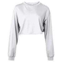 Bella + Canvas Women's FWD Fashion Crop Long Sleeve Tee, White, Front view