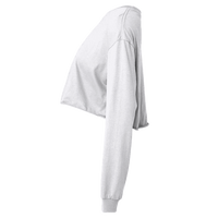 Bella + Canvas Women's FWD Fashion Crop Long Sleeve Tee, White, Left Sleeve view