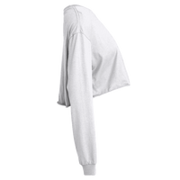Bella + Canvas Women's FWD Fashion Crop Long Sleeve Tee, White, Right Sleeve view