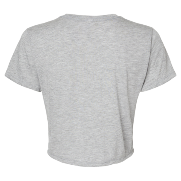 Bella + Canvas Women’s Flowy Crop Tee, Athletic Heather, Back view