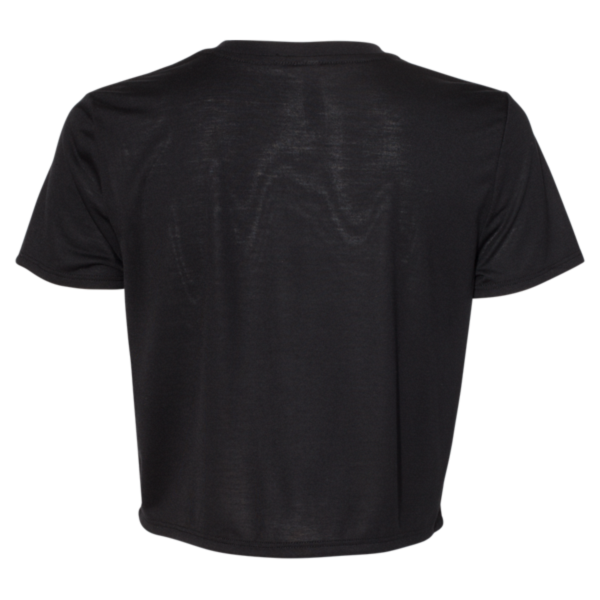 Bella + Canvas Women’s Flowy Crop Tee, Black, Back view