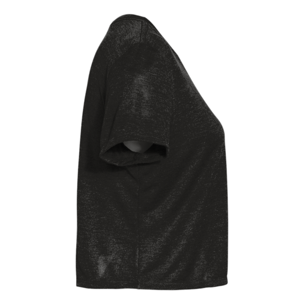 Bella + Canvas Women’s Flowy Crop Tee, Black, Right Sleeve view