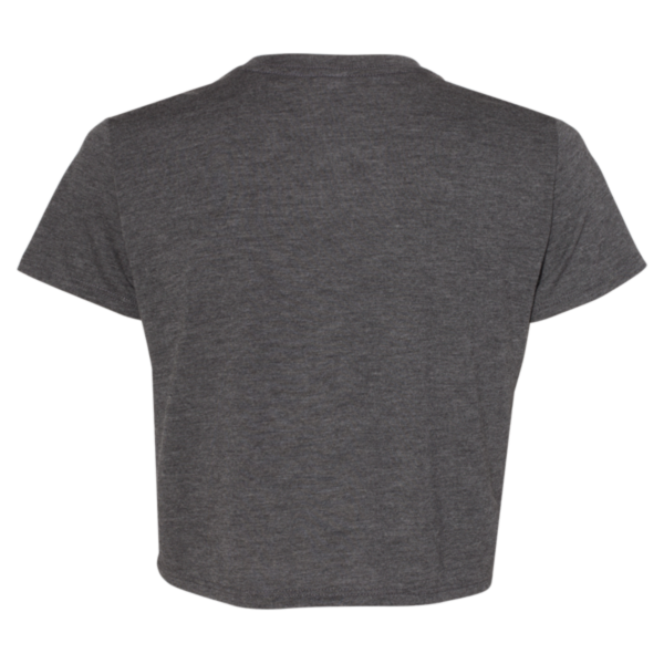 Bella + Canvas Women’s Flowy Crop Tee, Dark Grey Heather, Back view