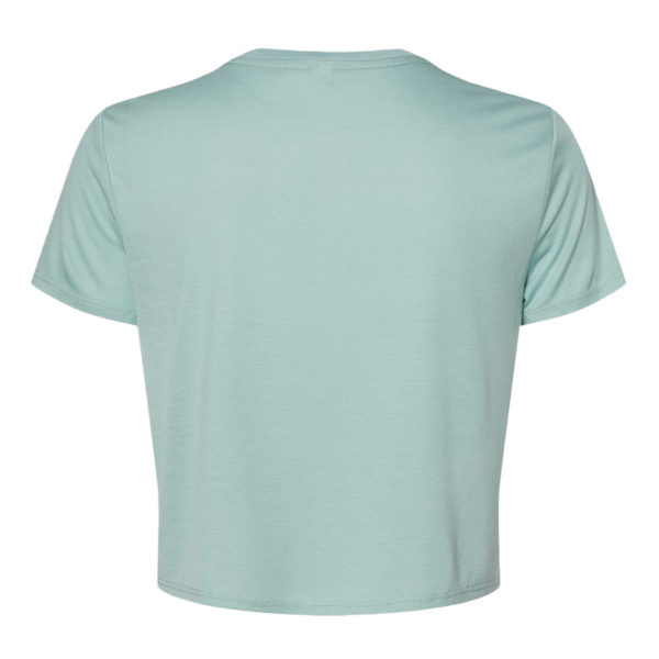 Bella + Canvas Women’s Flowy Crop Tee, Dusty Blue, Back view