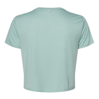 Bella + Canvas Women’s Flowy Crop Tee, Dusty Blue, Back view