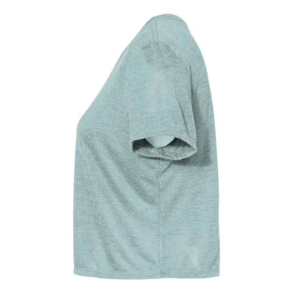Bella + Canvas Women’s Flowy Crop Tee, Dusty Blue, Left Sleeve view