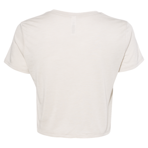 Bella + Canvas Women’s Flowy Crop Tee, Heather Dust, Back view