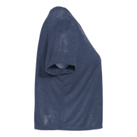 Bella + Canvas Women’s Flowy Crop Tee, Heather Navy, Right Sleeve view