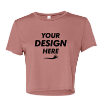 Bella + Canvas Women’s Flowy Crop Tee, Mauve, Front view, Mockup