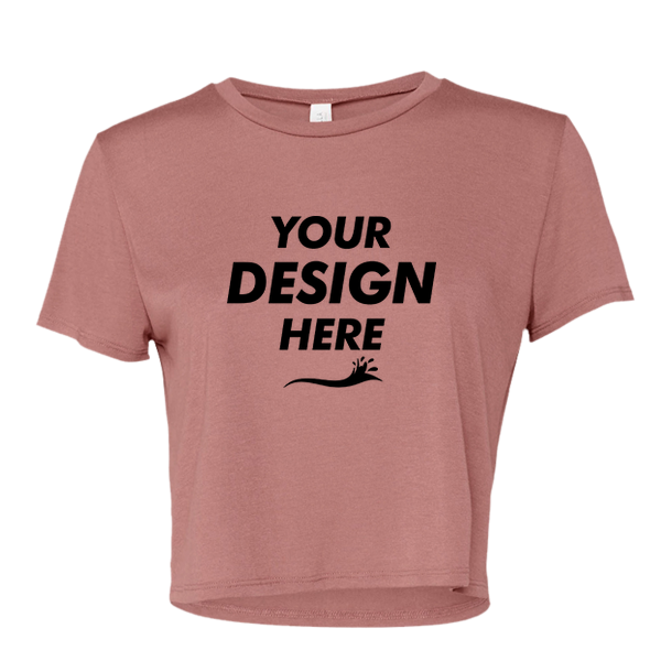 Bella + Canvas Women’s Flowy Crop Tee, Mauve, Front view, Mockup