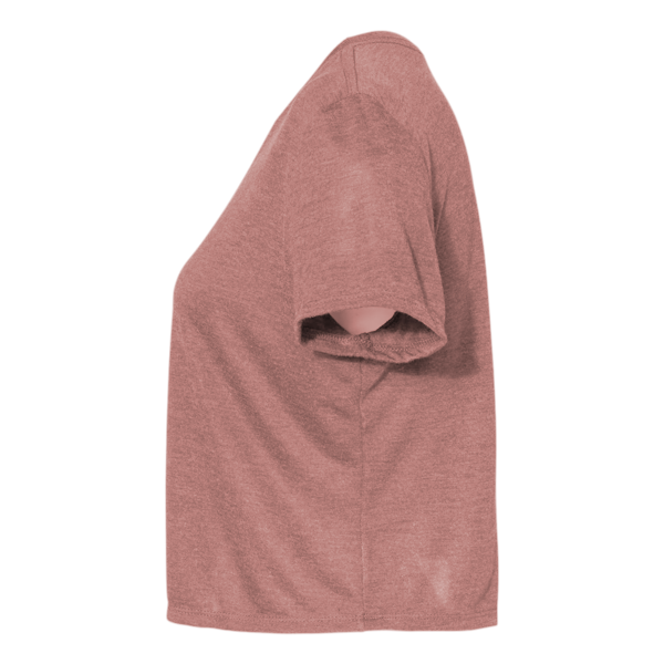 Bella + Canvas Women’s Flowy Crop Tee, Mauve, Left Sleeve view
