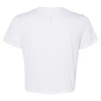 Bella + Canvas Women’s Flowy Crop Tee, White, Back view