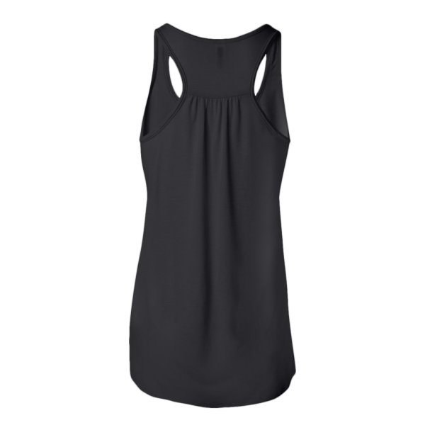 Bella + Canvas Women's Flowy Racerback Tank, Black / Black, Back view