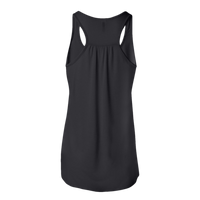 Bella + Canvas Women's Flowy Racerback Tank, Black / Black, Back view
