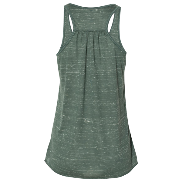 Bella + Canvas Women's Flowy Racerback Tank, Forest Marble / Forest Marble, Back view