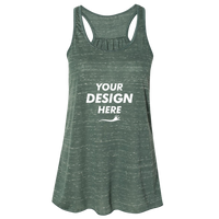 Bella + Canvas Women's Flowy Racerback Tank, Forest Marble / Forest Marble, Front view, Mockup