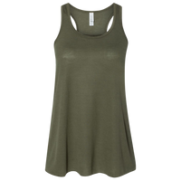 Bella + Canvas Women's Flowy Racerback Tank, Military Green / Military Green, Front view