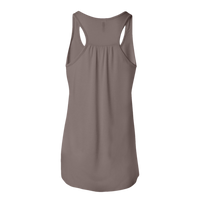 Bella + Canvas Women's Flowy Racerback Tank, Pebble Brown / Pebble Brown, Back view