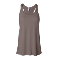 Bella + Canvas Women's Flowy Racerback Tank, Pebble Brown / Pebble Brown, Front view