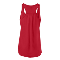 Bella + Canvas Women's Flowy Racerback Tank, Red / Red, Back view
